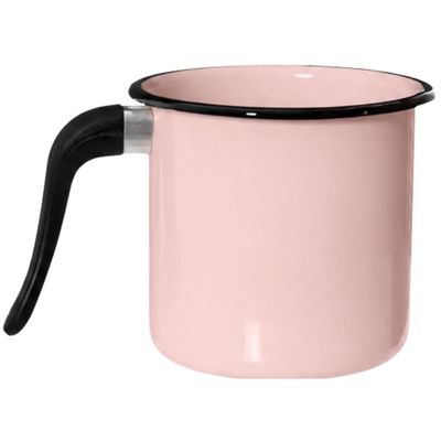 Jogo Papeiros e Leiteiras Esmaltadas 12 Peças Lascadas Rosa Branco