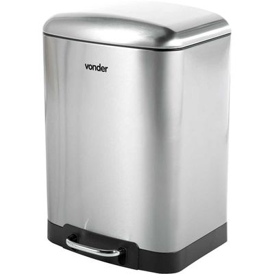 Lixeira Retangular 12l Inox Vonder