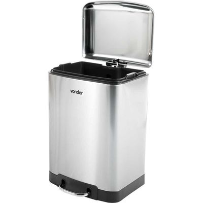 Lixeira Retangular 12l Inox Vonder