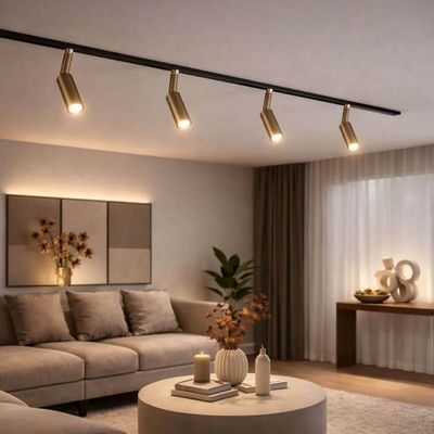 Jogo 2 Spots para Perfilado Luminária G9 Alumínio Dourado Interno Elegante Neo Dital