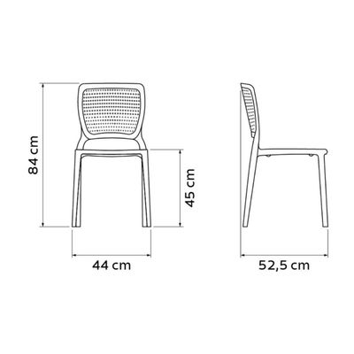 Conjunto 4 Cadeiras Plásticas Tramontina Safira Areia 182kg
