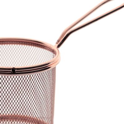 Mini Cesta Redonda para Alimentos Dynasty Fry em Aço Inox - Rosé