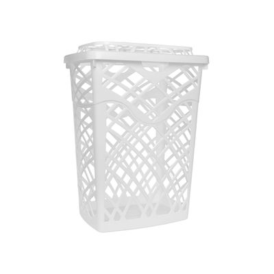Cesto de Roupa Jaguar Telado Retangular com Tampa Branco 60L UNICA