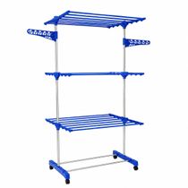 Varal Torre 3 Andares Inox Retrátil Compacto (AZUL)