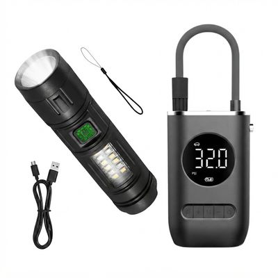 Combo Compressor Digital + Lanterna de Emergência USB