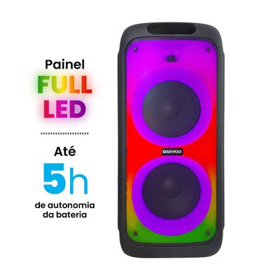 Caixa de Som Bluetooth 1200W Partybox DW2000 Daewoo Preta
