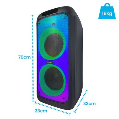 Caixa de Som Bluetooth 1200W Partybox DW2000 Daewoo Preta