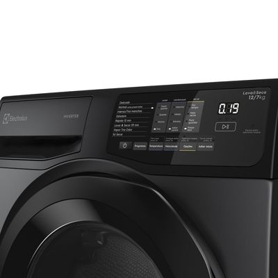Lava e Seca Electrolux 12Kg Cinza Ônix Inverter com Água Quente e Lavagem Inteligente (LSC12) 127V