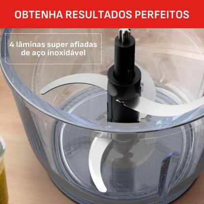 Processador de Alimentos Arno Choppeo CH01 500W com Recipiente de Vidro 2L Cinza / 110