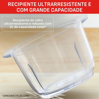 Processador de Alimentos Arno Choppeo CH01 500W com Recipiente de Vidro 2L Cinza / 110