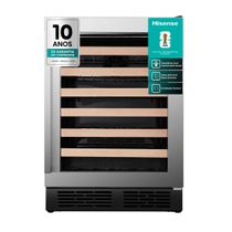 Adega Climatizada Hisense Wine Cooler HWL-54W1ANQRI 54 Garrafas Porta de Vidro Inox 110V