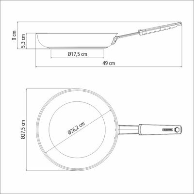 Frigideira Tramontina Professional em Aço Inox e Silicone 26 cm Fundo Triplo Compatível com Indução