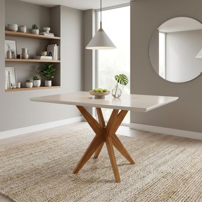 Mesa de Jantar Retangular Nesher Donna com 120 cm de Largura