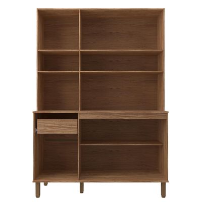 Cozinha Compacta Bartira Topázio 153,1cm 5 Portas 3 Prateleiras Damasco e Grafite