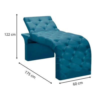 Maca Estofada Estética Cílios Regulável Spa Suede Juliette Azul Turquesa