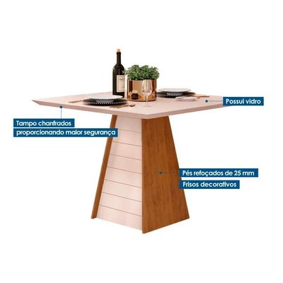 Mesa Sala Jantar Fler + 4 Cad Lia Freijo DJ Móveis