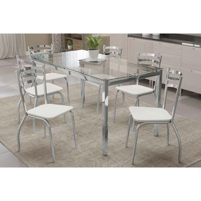 Mesa Sala Jantar Reno + 4 Cad Portugal Cromado Kappesberg