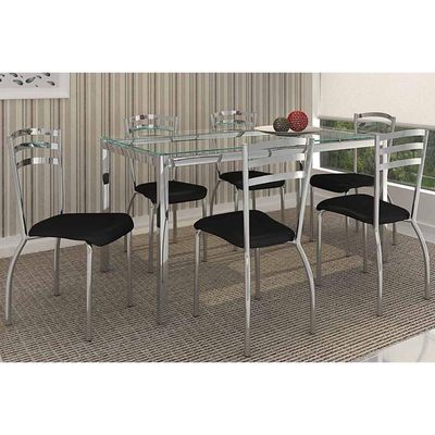 Mesa Sala Jantar Reno + 4 Cad Portugal Cromado Kappesberg