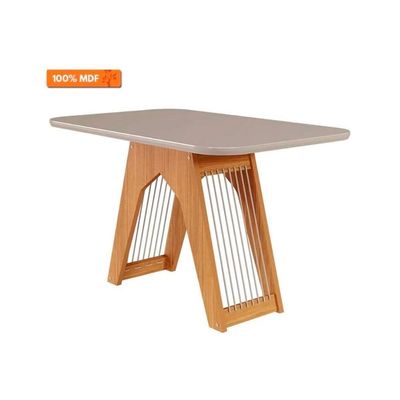 Mesa Sala Jantar Carol + 4 Cad Nicole Nature/Bege Cimol