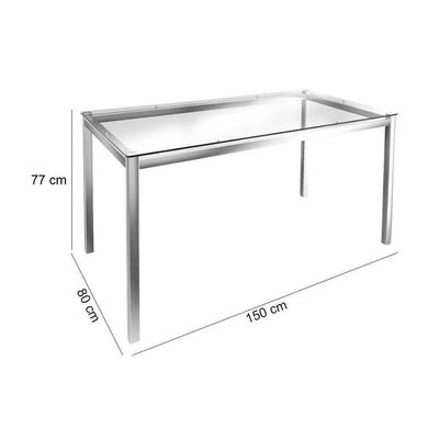 Mesa Sala Jantar Reno + 4 Cad Portugal Cromado Kappesberg