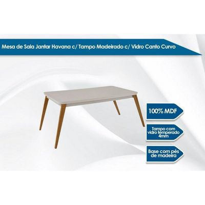Mesa Sala Jantar Havana + 4 Cad Dakota Naturale Rufato