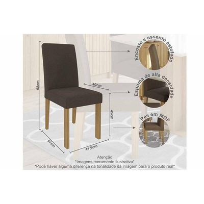 Mesa Sala Jantar Flora + 4 Cad Maia Cinamomo Cimol
