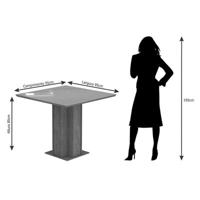 Mesa Sala Jantar Sophia + 4 Cad Maia Nature/Chocolate Cimol