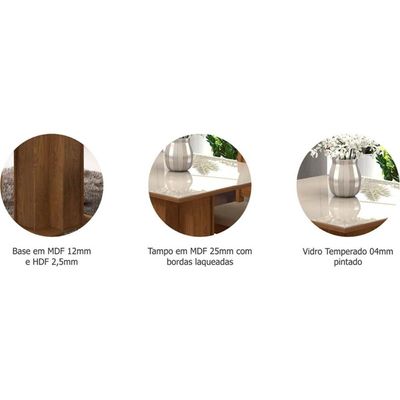 Mesa Sala Jantar Sophia + 4 Cad Maia Nature/Chocolate Cimol