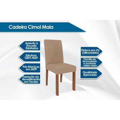 Mesa Sala Jantar Sophia + 4 Cad Maia Nature/Chocolate Cimol