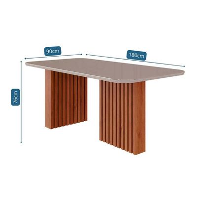 Mesa Sala Jantar Ester + 6 Cad Paola Nature/Grafite Cimol