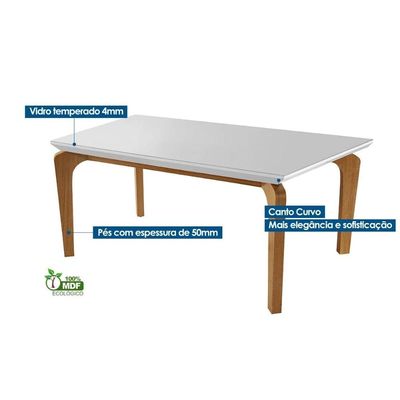 Mesa Sala Jantar Londrina + 6 Cad Amsterdã Capuccino Rufato