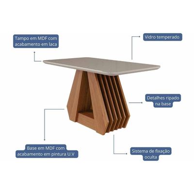 Mesa Sala Jantar Ágata + 4 Cad Paola Cinamomo Cimol