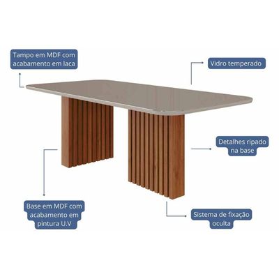 Mesa Sala Jantar Ester + 6 Cad Paola Cinamomo/Bege Cimol