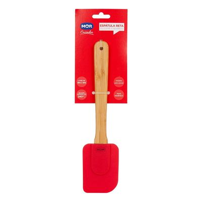 Espátula Reta Silicone e Bamboo