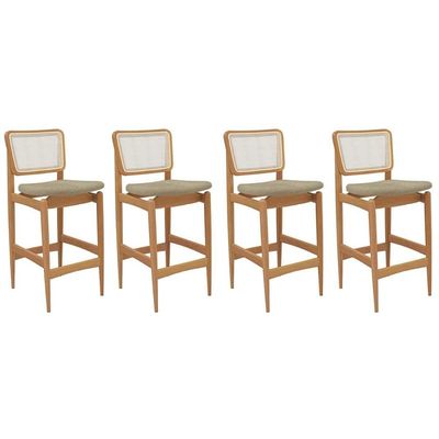 Banqueta Sala Jantar Kit 4un Liz Madeira Carvalho Kappesberg