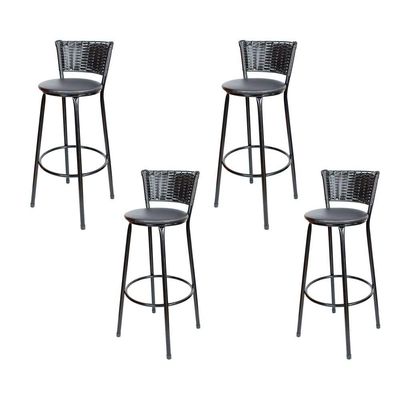 Banquetas para Cozinha Hawai 4un Assento Preto