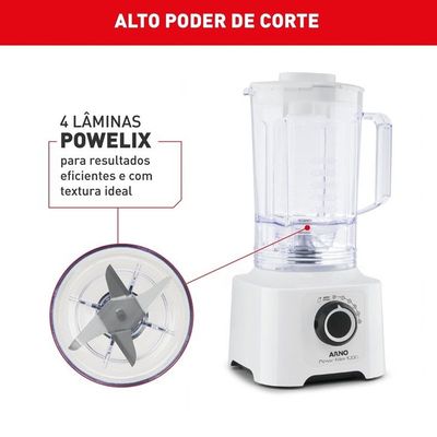 Liquidificador Arno Power Max LN51 1000W Jarra 3,1L Branco / 127V