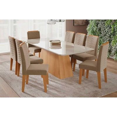Mesa Sala Jantar Helena + 8 Cad Clarice Cinamomo Cimol
