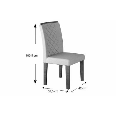 Mesa Sala Jantar Jade + 6 Cad Jade Capuccino/Bege Rufato