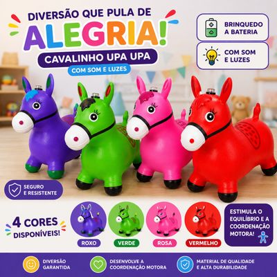Cavalinho Upa Upa Infantil com Som e Luzes (ROXO)