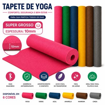 Tapete de Yoga Profissional Antiderrapante para Treinos (vermelho)