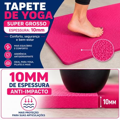 Tapete de Yoga Profissional Antiderrapante para Treinos (vermelho)