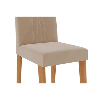 Mesa Sala Jantar Maitê + 6 Cad Nicole Nature/Bege Cimol
