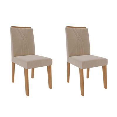 Mesa Sala Jantar Maitê + 6 Cad Nicole Nature/Bege Cimol