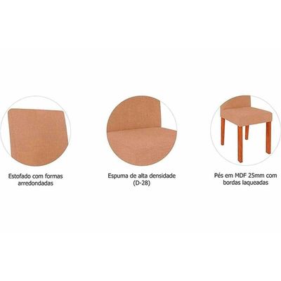 Mesa Sala Jantar Ester + 6 Cad Maia Cinamomo Cimol