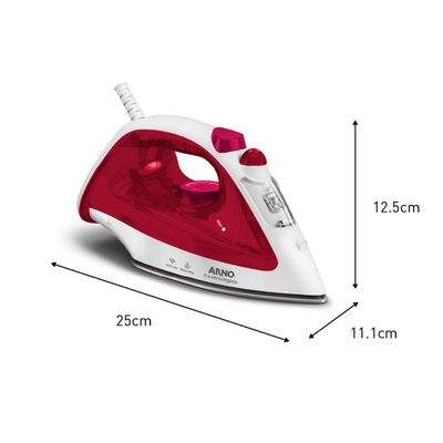 Ferro Arno a Vapor Antiaderente Essentialgliss 1100w Fmq Rosa e branco 127v Rosa e Branco / 127V