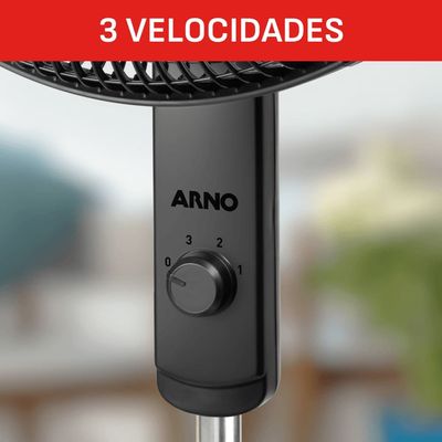 Ventilador de Coluna Arno Essential 40cm 6 Pás 140W Alta Vazão de Ar Ajuste de Altura Preto / 110