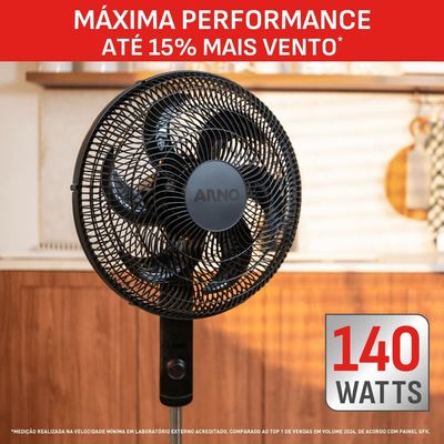 Ventilador de Coluna Arno Essential 40cm 6 Pás 140W Alta Vazão de Ar Ajuste de Altura Preto / 110