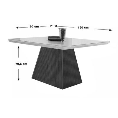 Mesa Sala Jantar Luna + 4 Cad Amsterdã Capuccino Rufato
