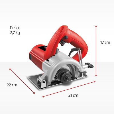 Serra Mármore Mondial FSM-03 1500W Disco 110mm Base em Inox 11000 RPM Vermelho / 110